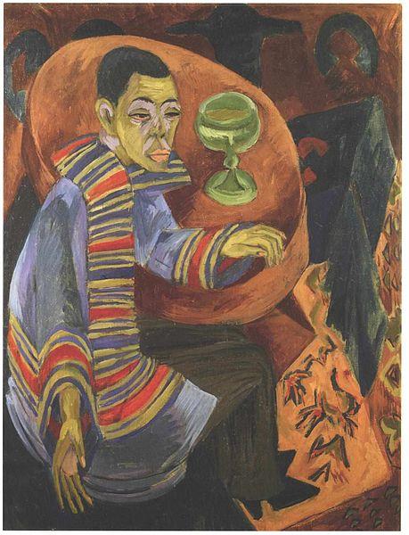 Ernst Ludwig Kirchner The drinker - selfportrait oil painting image